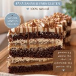 Tort Snickers fără zahăr și gluten cu carob (porție 150g)