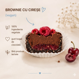 „Cherry brownie” prăjitură  fără zahăr vegan (45g)
