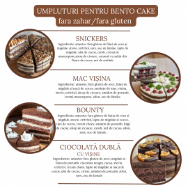 Bento tort fără zahăr și gluten (500g) în stoc 