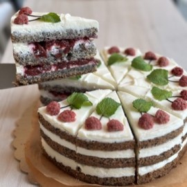 Tort fara zahar si gluten "MacVisina" (porție 150g)