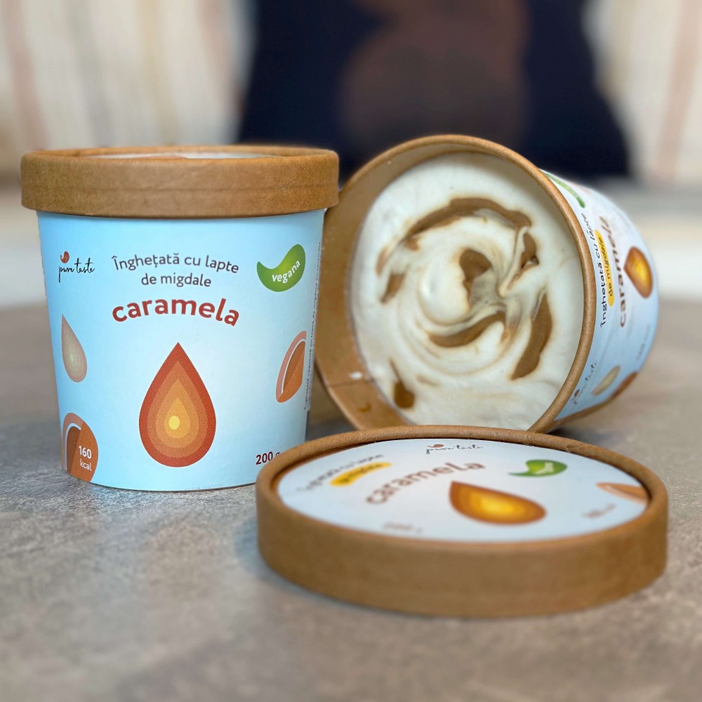 Înghetata de caramelă fara zahar, vegan 